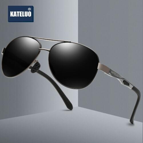 KATELUO 2020 Classic Mens Polarized Sunglasses Pilot UV400 Lens Male Sun Glasses Designer Driving Glasses for Men Eyewear 7753