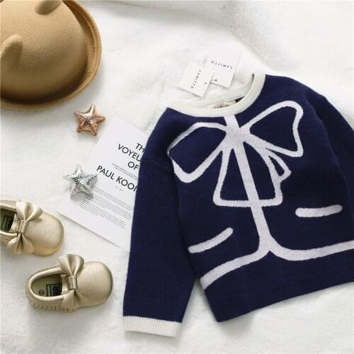 Tonytaobaby Autumn and Winter Clothing New Childrens Clothing Cotton Sweater Preppy Style Girls Sweater