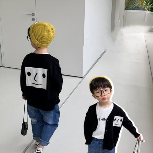Boys Sweater Kids Outwear Tops 2021 Splicing Fleece Thicken Warm Winter Autumn Knitting Pullover Children Clothing
