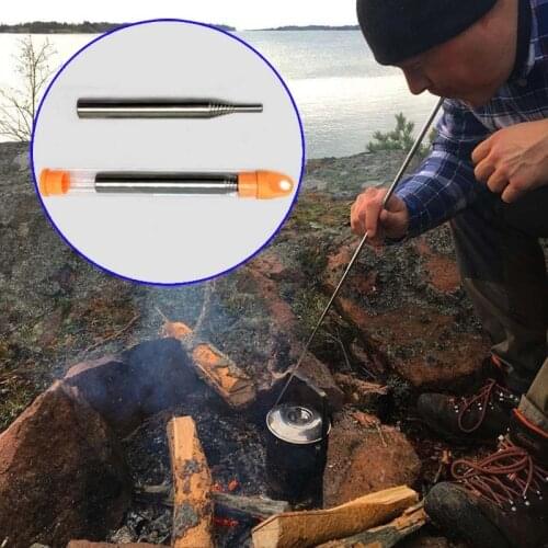 Blowing Fire Collapsible StickNew Outdoor Blowing Torch Adjustable Camping Torch Pocket Bellow Survival Tool Stainless Steel