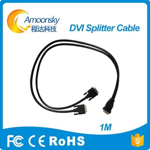 Amoonsky high quality 1 meter male to male DVI to 2 dvi HQ DVI splitter cable