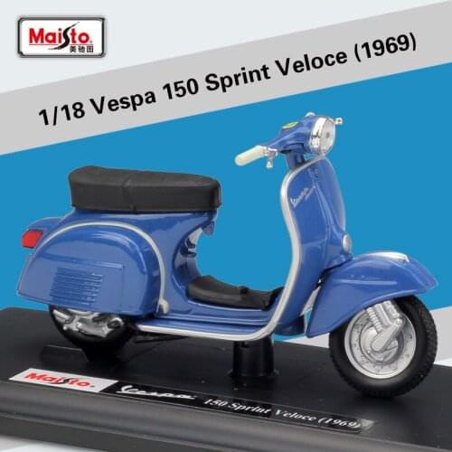 Welly 1:18 Diecast 150 Sprint Veloce 1969 High Simulator Motorcycle Bike Scooter Motorbike Alloy Metal Model