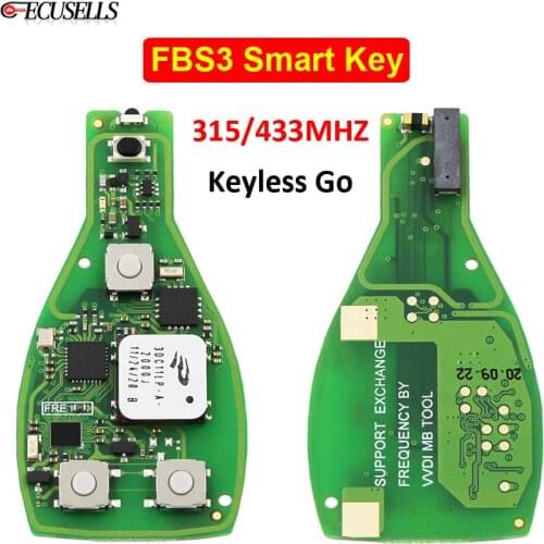 Xhorse VVDI Universal FBS3 Keyless Entry For Mercedes Benz FBS3 Smart Car Key 315Mhz / 433Mhz With Push Botton Start