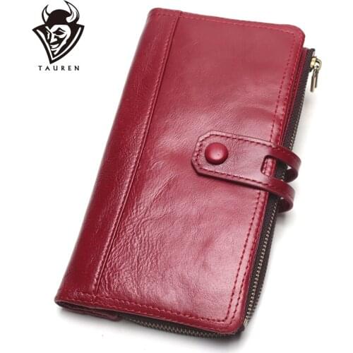 Cow Genuine Leather Women Wallet Female Coin Purse Walet Portomonee Clutch Money Bag Lady Handy Card Holder Long For Girls