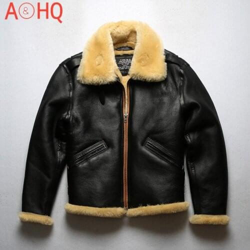 Winter Jacket Men Clothing Genuine Sheepskin Leather Jackets Man Real Wool Fur Coat Male Motorcycle Clothes Veste LXR908