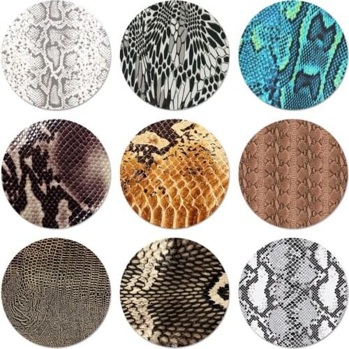 58mm snake skin art Icons Pins Badge Decoration Brooches Metal Badges For Backpack Decoration