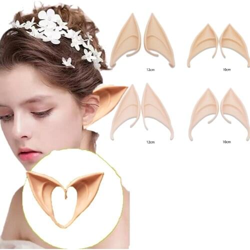 1 Pair Halloween Party Elven Elf Ears Pointed Anime Fairy Cosplay Costumes Vampire Soft Christmas Party Mask