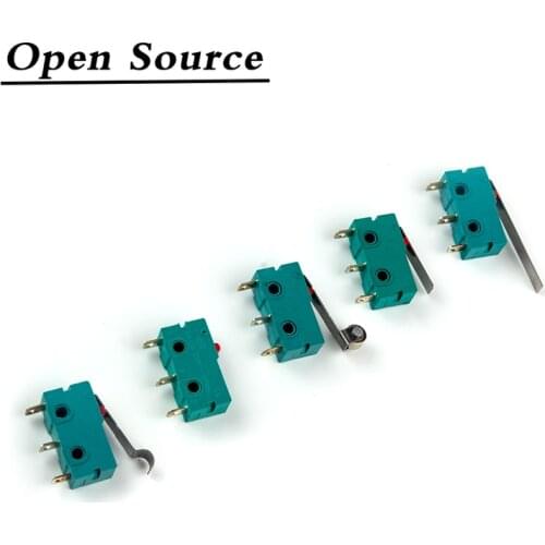 10Pcs Mini Micro Limit Switch NO NC 3 Pins PCB Terminals SPDT 5A 125V 250V 29mm Roller Arc lever Snap Action Push Micro switches