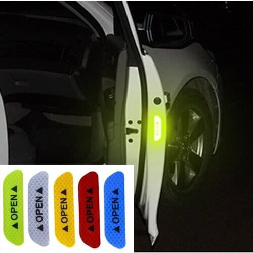 4pcs car door sticker decal warning reflective sticker for Opel Astra VAUXHALL MOKKA Zafira Insignia Vectra Antara