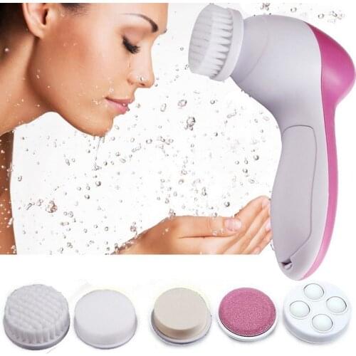 5 in 1 Electric Facial Cleanser Face Skin Care Set Cleansing Brush Massager Pore Cleaner Deep Clean Remove black spots