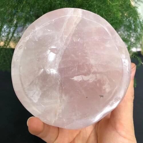 85-90MM Natural Rose Quartz Stone Healing Crystal Bowl For Home Decoration And Reiki
