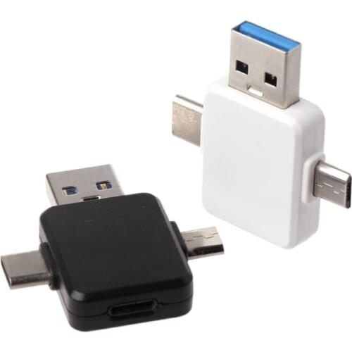 8Pin for Lightning Female to USB+Type C + Micro USB Male Charging Converter Connector Adapter for Android Smartphone Tablet