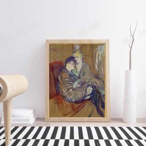 Henri de Toulouse-Lautrec, Two girlfriends, 1892. Fine art poster print, vintage illustration, retro wall decor, art print