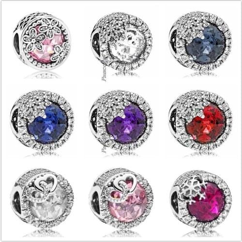 925 Sterling Silver Multicolor Multicolor Dazzling Snowflake Daisy Meadow Entwined Love Fit Pandora Bracelet & Necklace Jewelry