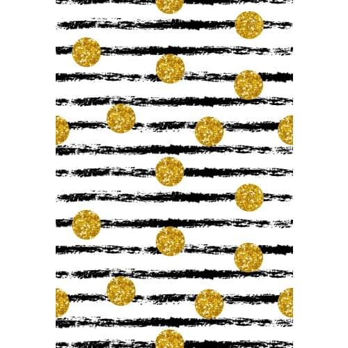 Black Stripes And Gold Dots Portrait Studio Backdrop Glamour Modern Background XT-5786