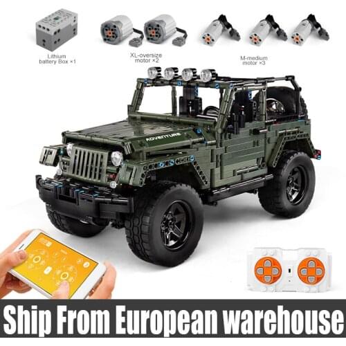 Mould King 13124 MOC 5140 RC Jeeps Wranglers Adventurer Off-road Car fit building blocks Bricks Toy Christmas Gift