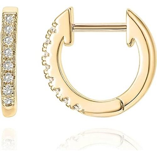 Huitan Simple Stylish Mini Circle Hoop Earrings for Women Dazzling CZ Versatile Design Female Earring Fancy Gift Fashion Jewelry