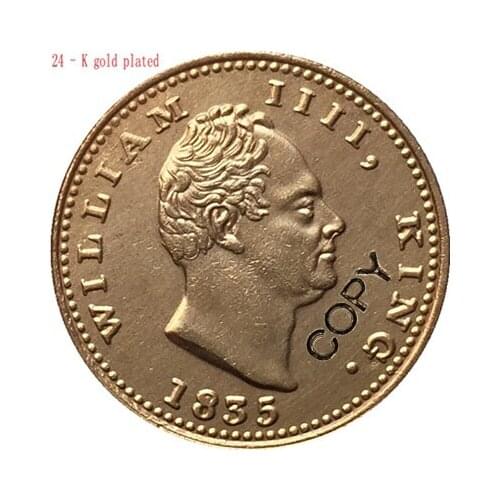 India-British 1 Mohur-William IV 1835 copy coins 24mm