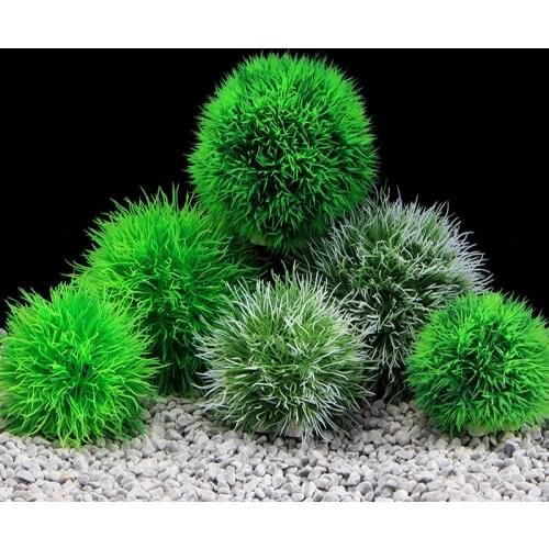 Aquarium Plants Artificia Plastic Aquatic Plants Fish Tank Decoration Water Grass Ball Plants Aquarium Decoration Accessories