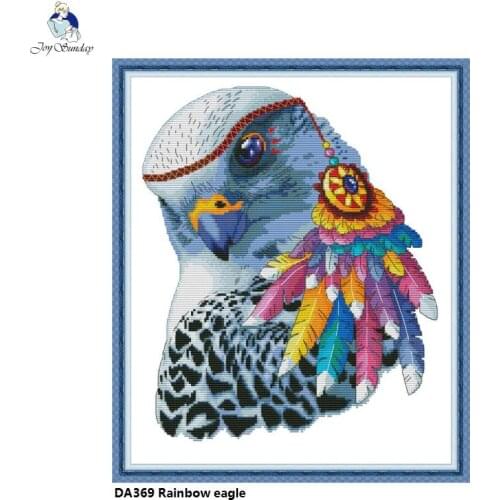 Rainbow Eagle Canvas Paintings 11CT 14CT Embroidery Needlework DIY Handmade Crafts Cross stitch kits Factory Wholesale