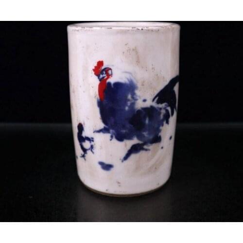 China seiko Blue and white ceramic Brush pot crafts statue