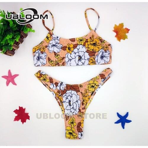 Sexy Bandeau Push Up Swimwear Women Ruched Swimsuit Female High Cut Bikini Set Spaghetti Bathing Suit Summer Beachwear Swim Lady