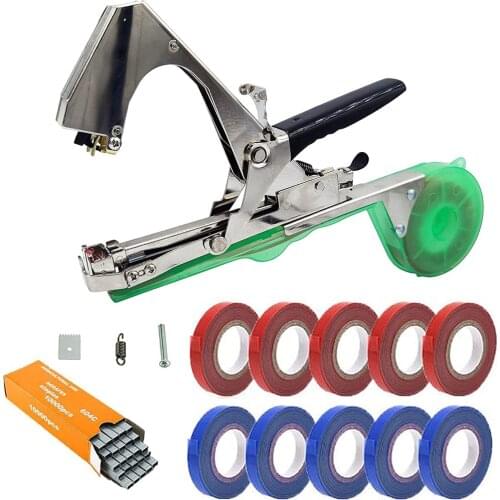 Plant Tying Machine, Gardening Tapetool Tapener Gun with 10 Tape for Vegetable, Grape, Tomato, Cucumber, Pepper and Flower
