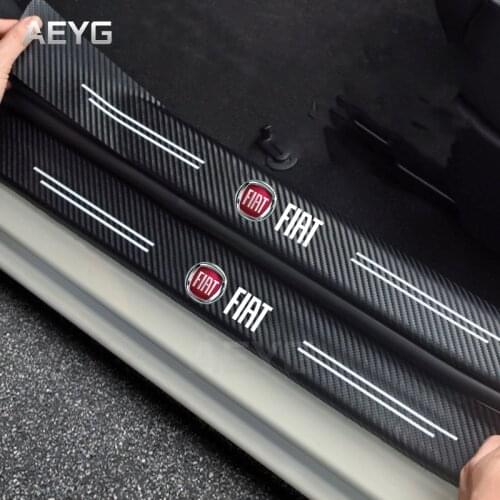 Car Door Sill Carbon Fiber Sticker For Fiat 124 500 Abarth Palio Punto Stlio Tipo Panda Doblo Threshold Decals Vinyl Accessories
