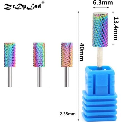 1PCS Blue Tungsten Steel Nail Grinding Head Carving Burrs Polishing Tools Drill Bits Manicure Machine Accessories Cone Tip