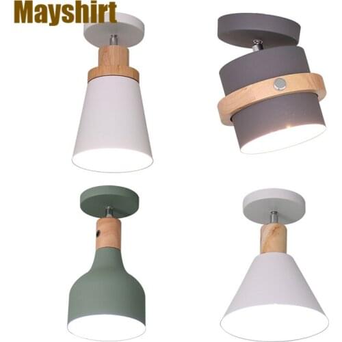 Nordic Led Ceiling Lights Modern Iron Wood Ceiling Lamp Home Loft Decor Living Room Lights Bedroom Lamp Kitchen Light Fixtures