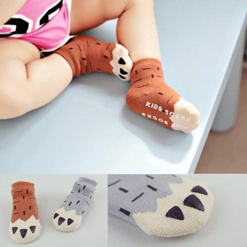 Cartoon Claw Short Socks Toddler Thicken Terry Warm Socks Baby Boys Girls Soft Cotton Anti-slip Autumn Winter Socks DS39