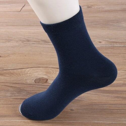 Mens Socks In The Tube All Cotton Absorption Business Pure Color Cotton Socks Long Tube Customized Manufacturers Wholesale