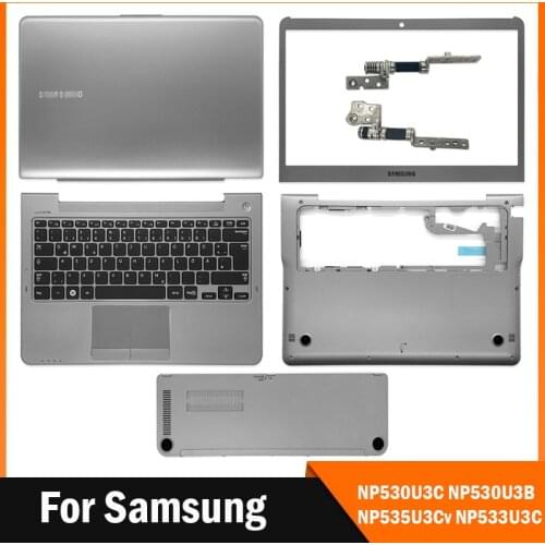 New For Samsung NP530U3C NP530U3B NP535U3Cv NP533U3C TOP Back Cover/Front Bezel/LCD Hinges/Hinge Cover/Palmrest/Bottom Cover