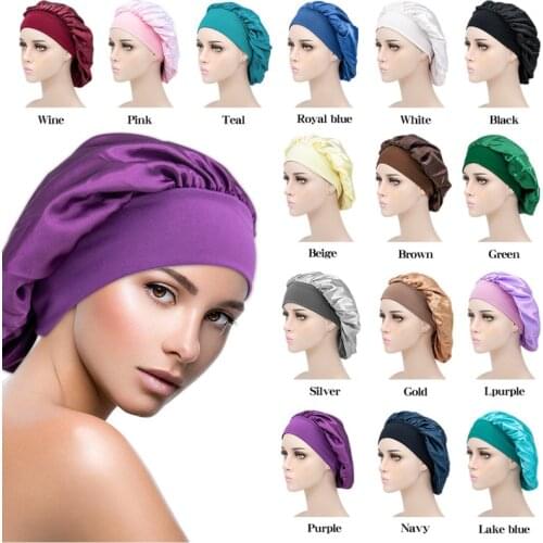 Newly Womens Satin Solid Sleeping Hat Night Sleep Cap Hair Care Bonnet Nightcap For Women Men Unisex Cap Bonnet De Nuit