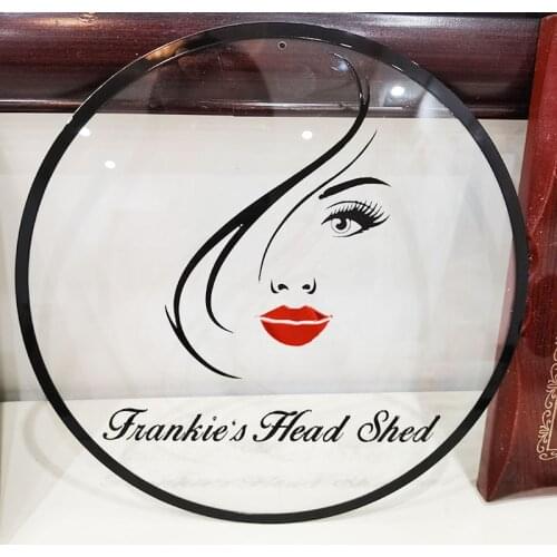 Custom Circle Black Silver Gold Mirror Welcome Sign Shop Name Store Logo Personalized Company Logo Name Wall Decors