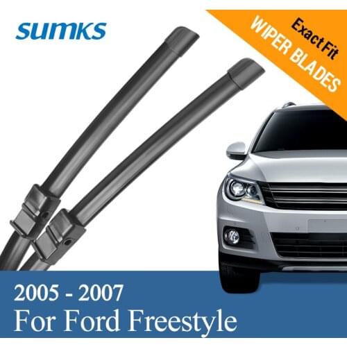 SUMKS Wiper Blades for Ford Freestyle 24"&20" Fit Push Button /Side Pin Arms 2005 2006 2007