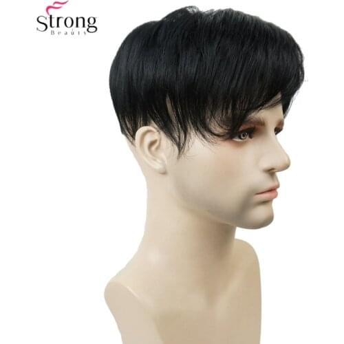 StrongBeauty Toupee Men Wig Short Straight Hair fo Mens Toupees Hairpiece