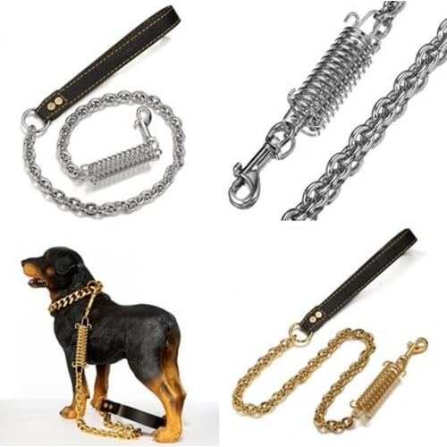 Tiasri 15mm High Quality Stainless Steel Dog Chain Pull Buffer Walk the Dog on a Training Leash O Chain Pet Supplies Bulldog