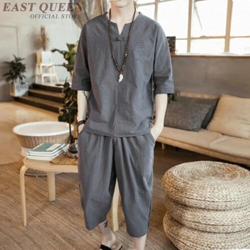 Traditional chinese shirt chinese suits for men mens linen sets FF789