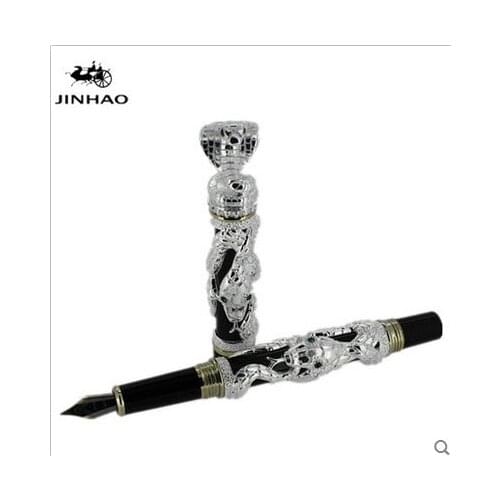 High Quality Jinhao Metal Snake Fountain Pen Luxury Calligraphy Ink pen Iraurita Cobra 3D Pattern Gift 0.5 Nib Office Supplies