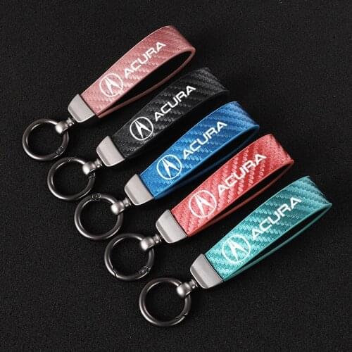 High-Grade Carbon Fiber Pattern Car Keychain Car Logo Custom Keyring For Acura Integra TL TLX ILX RL NSX ZDX MDX RDX TSX RSX RLX
