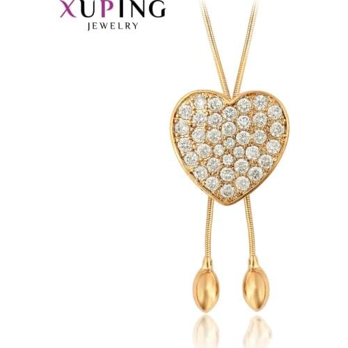 Xuping Elegant Necklace Popular Long Chain Necklace New Brand Plated Gold Color Plated Necklace Halloween Gifts 45001