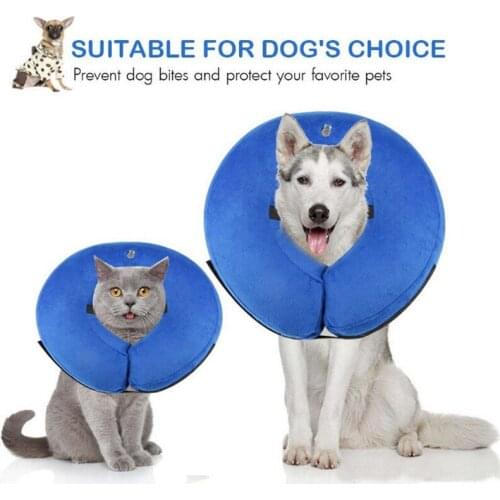 Pet Protective Inflatable Washable E-Collar Dog Cat Soft Recovery Cone Surgery Protection Anti-Bite Lick Wound Healing Blow Up