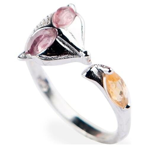 Genuine Natural Tourmaline Gemstone Crystal Rings For Women Lady 925 Sterling Silver Fine Jewelry Wedding Party Ring