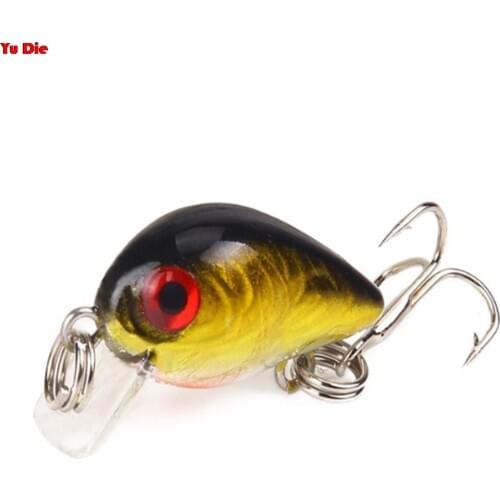 1Pcs 1.7g/2.6cm Wobbler Swim Crankbait Fishing Lures 3D Eyes Mini Lifelike Hard Lure With Sharp Hooks Bass Isca Artificial Bait