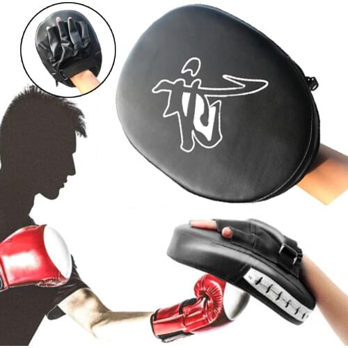 1pcs Boxing Hand Target MMA Martial Thai Kick Pad Kit Black Karate Training Mitt Focus Punch Pads Arc Fist Target Sparring Black