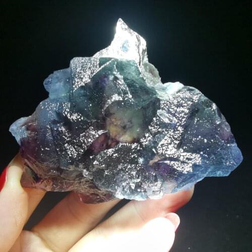 151.3gNatural rare purple Fluorite Crystal column associated mineral standard aura HEALING CRYSTAL QUARTZ GEM home decoration
