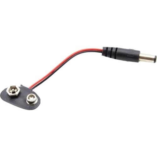 2.1x5.5mm Male DC Plug, Battery Clip Connector 9V