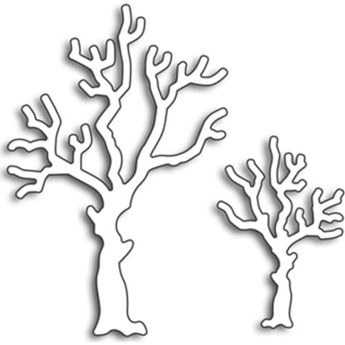 2 Types Tree Die Metal Cutting Die Stencil for DIY Scrapbooking Album Embossing Paper Cards Decorative Craft Die Cut Template