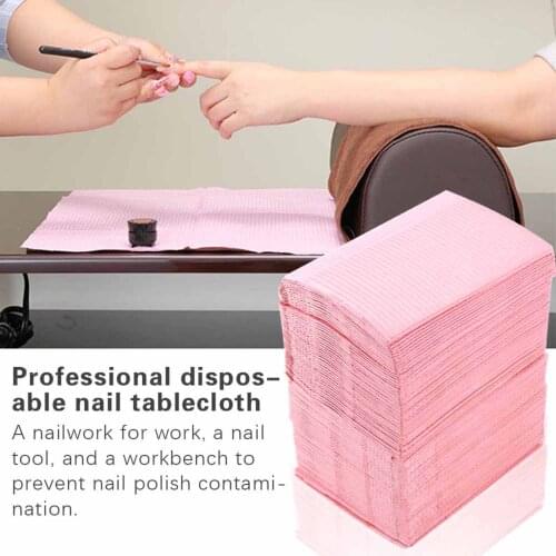 20/125Pcs Nail Polish Clean Pad Foldable Disposable Hand Cushion Holder Lint Paper Pad Nail Cleaning Mat Napkin Manicure Tool